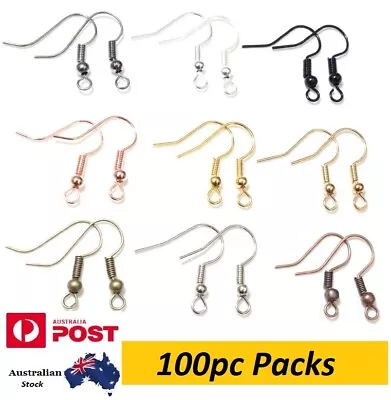 100pc Surgical Grade Earring Hooks For Ears Jewellery 20x18mm • $6.99