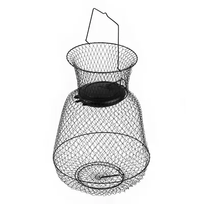 Collapsible Floating Wire Fishing Basket 2 Trap Doors Sturdy Handle Extendable • $17.23