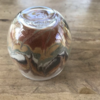 $16 • Buy Desert Sand Glass Paper Weight From The Southwest. Lovely Multicolor Sand. USA