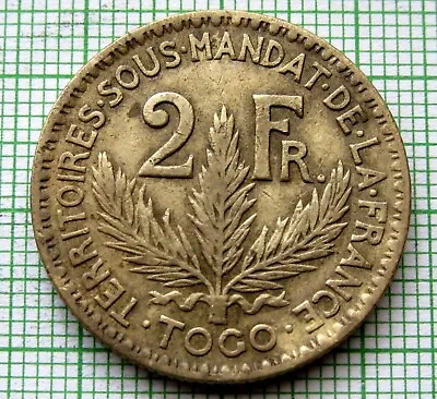TOGO FRENCH MANDATE 1925 2 FRANCS - 1 Coin - TOGO FRENCH MANDATE 1925 2 FRANCS • $29.99
