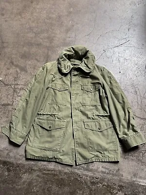 M 65 Man Field Jacket Men M OG 107 Hood Coat Vintage US Military Vietnam Green • $65