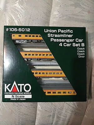 Kato N Scale Union Pacific 4-Car Streamliner Passenger Car Set (Set B) 106-5012 • $149.99