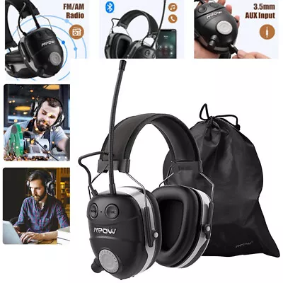 Bluetooth AM FM Radio Headphones Ear Muffs Noise Cancellation Shooting Earmuff • £42.99