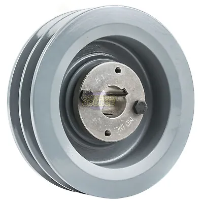 Cast Iron 6  Dual Groove Belt B Section 5L Pulley With 1 Inch Sheave Bushing • $62.95