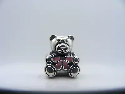 PANDORA Silver Teddy Bear Pink Charm  • £13.99