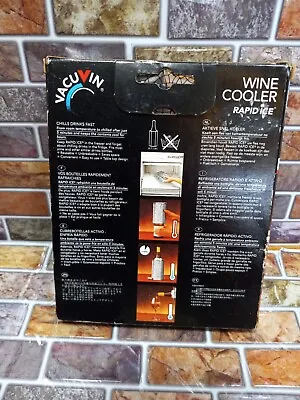 $11 • Buy VACU VIN Rapid Ice Wine Drink Cooler, Wine Chiller Silver Crackle, 5 Min Chill