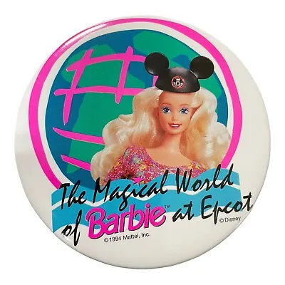 Magical World Of Barbie Disney 1994 EPCOT Pin Button Mickey Ears Mattel • $39.99
