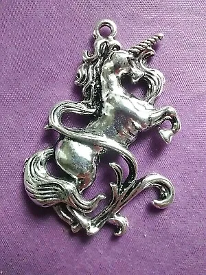 2 X UNICORN CHARMS PENDANT VERY LARGE 3D - 48mm X 34mm Mystical Fantasy • £1.79