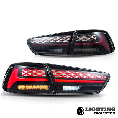 $251.99 • Buy LED Smoke Lens Taillights For 08-17 Mitsubishi Lancer EVO X Sequential VLAND Set