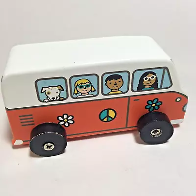 Jack Rabbit Creations Wooden Classic VW Style Van Toy Orange Bus Piece Truck • $10.95