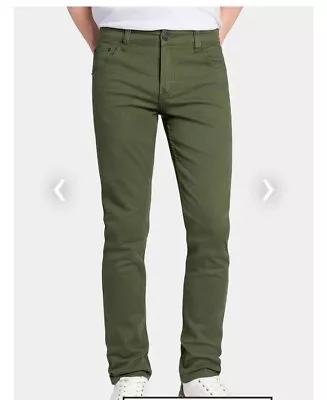 Victorious Men's Skinny Fit Jeans Stretch Colored Pants   DL937 Olive • $17