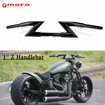 Motorcycle Black 1inch Handlebars Z Bar Drag Bar For Harley Honda Yamaha Suzuki • $57.87