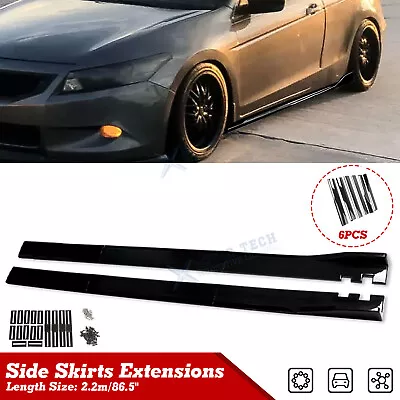 2.2m Fit For Universal Car Side Skirt Extension Rocker Panel Splitter Lip 8Pcs • $65.97