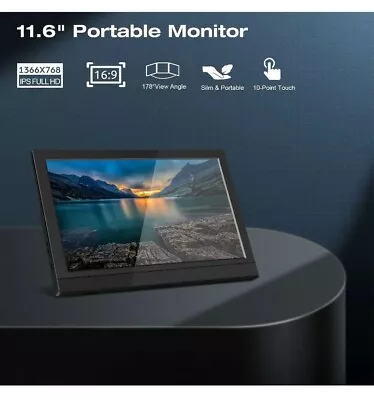 11.6 Inch Touchscreen Monitor With HDR High Dynamic Portable Monitor HDMI USB C • $50