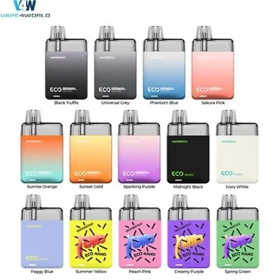 Vaporesso Eco Nano Pod Kit 16 Watts 1000mAh 2ML E-Liquid Capacity Fast Dispatch • £10.89