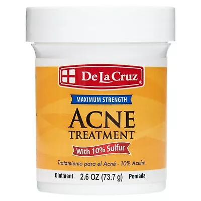 De La Cruz 10% Sulfur Ointment Acne Medication Max Strength 2.6 OZ Exp. 6/2026 • $8.99