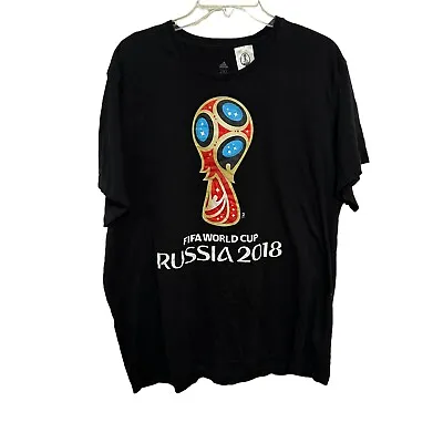Adidas FIFA WORLD CUP RUSSIA 2018 Black Short Sleeve T-Shirt Men's Size 2XL XXL • $8.99