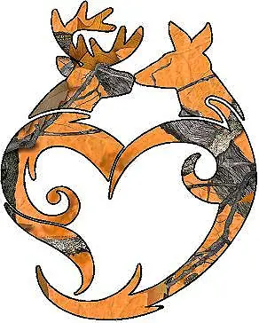 Browning Buck Doe Heart Orange Camo Vinyl Sticker Decal • $6.99