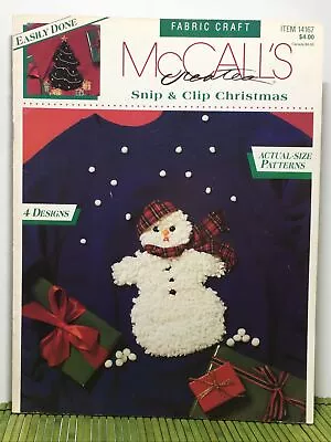 McCalls Creates Snip & Clip Patterns Christmas #14167 Fabric Craft Snowman Tree • $8