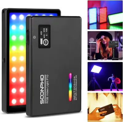 P10 RGB LED Video Light Portable LED On Camera Video Light Panel With 360° Colo • $56.99