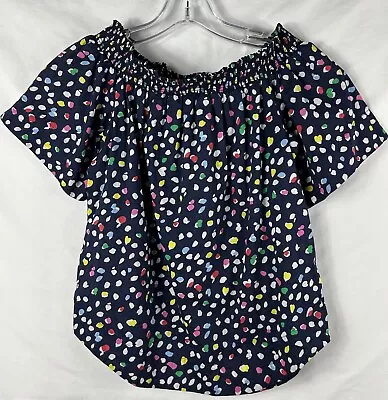 J. Crew Off Shoulder Top Cotton Multicolor Size 0 • $10