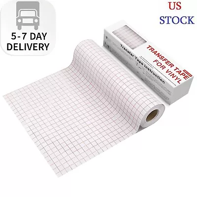 Clear Vinyl Transfer Paper Tape Roll-12 X 50 FT W/Alignment Grid Application Tap • $17.99