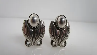 Vintage Georg Jensen # 108  Blossom Silver Bead Earrings Sterling Non-Pierced • $175