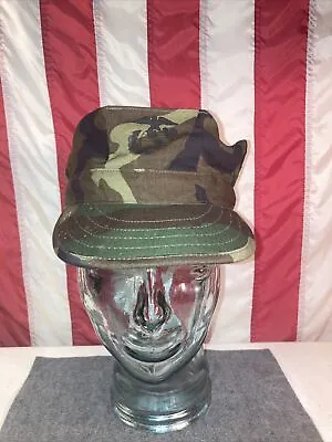 USMC Marine Corps Utility Cap Hat Woodland Camo 8 Eight Point Sz S/M NAMED!￼ • $9.95