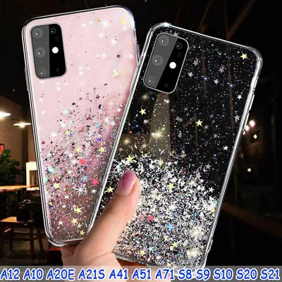 GLITTER Case For Samsung A14 A54 A34 A15 S24 S23 Silicone Soft Protective Cover • £3.95
