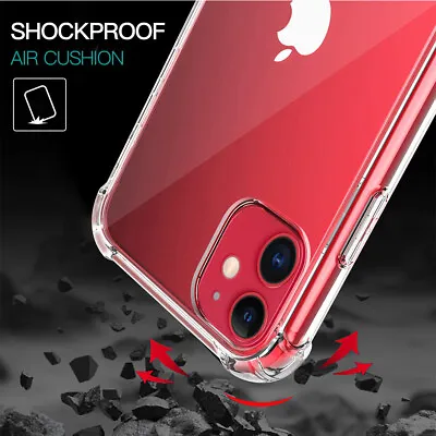 CLEAR Case For IPhone 12 13 14 15 Pro Max Mini 11 XR XS SE 6 7 8 Plus Shockproof • £3.75