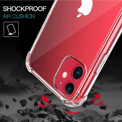 CLEAR Case For IPhone 12 13 14 15 Pro Max Mini 11 XR XS SE 6 7 8 Plus Shockproof • £3.35