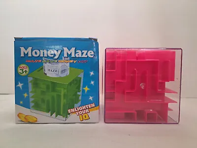 Money Maze (Brain Teaser Game) 3D Cube Bank - Pink #2691 • $12