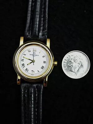 Michel Herbelin Ladys Wrist Watch Gold Leather ETA Swiss 7 Jewel France • $369.95