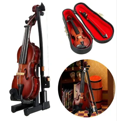 Miniature Violin With Case Music Instrument Gift Collection Brand New Small Tiny • £15.47