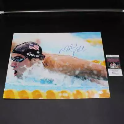 Michael Phelps Signed 16x20 Photo Olympic Swimming Autograph JSA COA ZJ9702 • $99.99