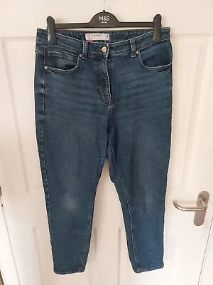 £8 • Buy Next Relaxed And Skinny High Rise Blue Denim Jeans Size 14R
