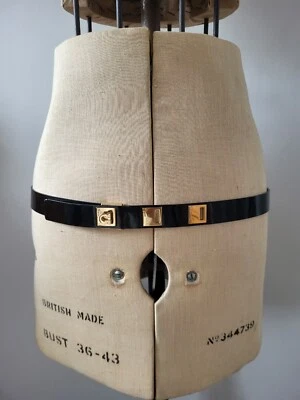 £79.99 • Buy Salvatore Ferragamo Patent Adjustable Belt Gold Hardware Size M/L