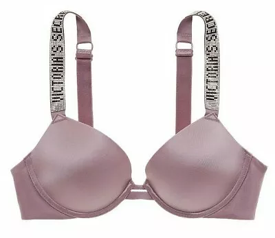 $70 38D 38DD Taupe BLING  LOGO Extreme Lift Victorias Secret VERY SEXY PU UW Bra • $48.99