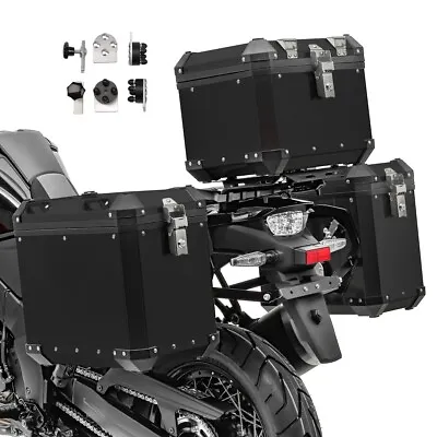 Aluminium Panniers Set + Top Box For Kawasaki Versys 1000 / 650 GX38 Black • £869.26