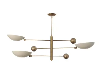 3 Light Pendant Mid Century Modern Raw Brass Sputnik Chandelier Light Fixture • $262.25