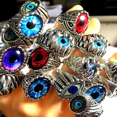 Wholesale 30 Men Women Alloy Eyeball Ring Wedding Fashion Punk Rings • $24.99