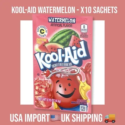 £10 • Buy Kool Aid Watermelon 0.22oz (6.2g) X 10 Sachets USA Import
