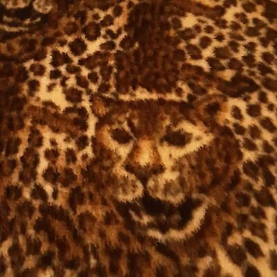 Vintage Reversible Leopard Print W/ Faces Throw Blanket Brown & Cream 52  X 68  • $34.95