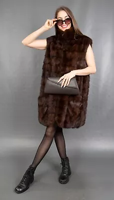 3500 Super Elegant Real Mink Coat Luxury Fur Jacket Vest Beautiful Look Size Xl • $1