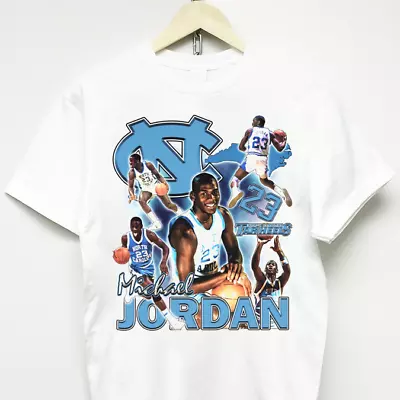 MICHAEL JORDAN T-SHIRT Vtg Rap Travis Scott Carolina Dennis Rodman Wu Tang Kanye • $24.65