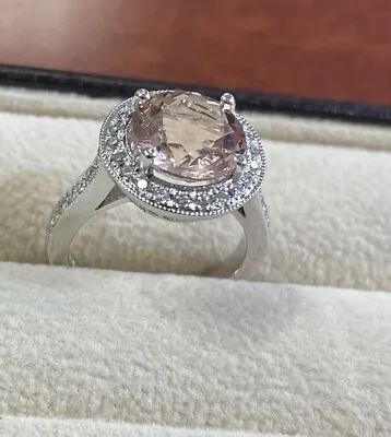 Morganite Diamond Ring 14k Gold • $1200