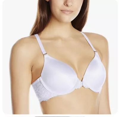 Maidenform Women's Pure Genius Racerback T-Back Lace Bra White 38C • $16.95