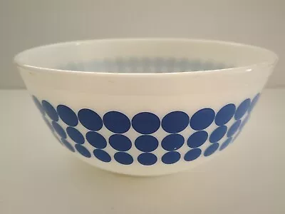 Vintage Pyrex 403 Blue Polka Dot Nesting Milk Glass Mixing Bowl 2.5 Qt Quart • $45