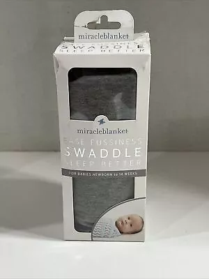 MIRACLE BLANKET Baby Swaddle Wrap For Newborn Infant To 14 Weeks Gray -open Box • $18.99