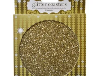 $6.29 • Buy Gold Glitz Glitter Coasters (set Of 8)
